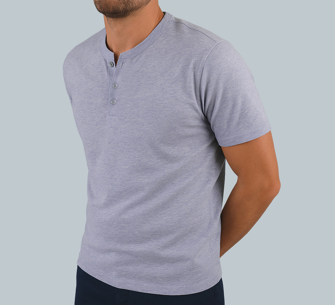 DRY HEMP HENLEY Bleu Ciel 