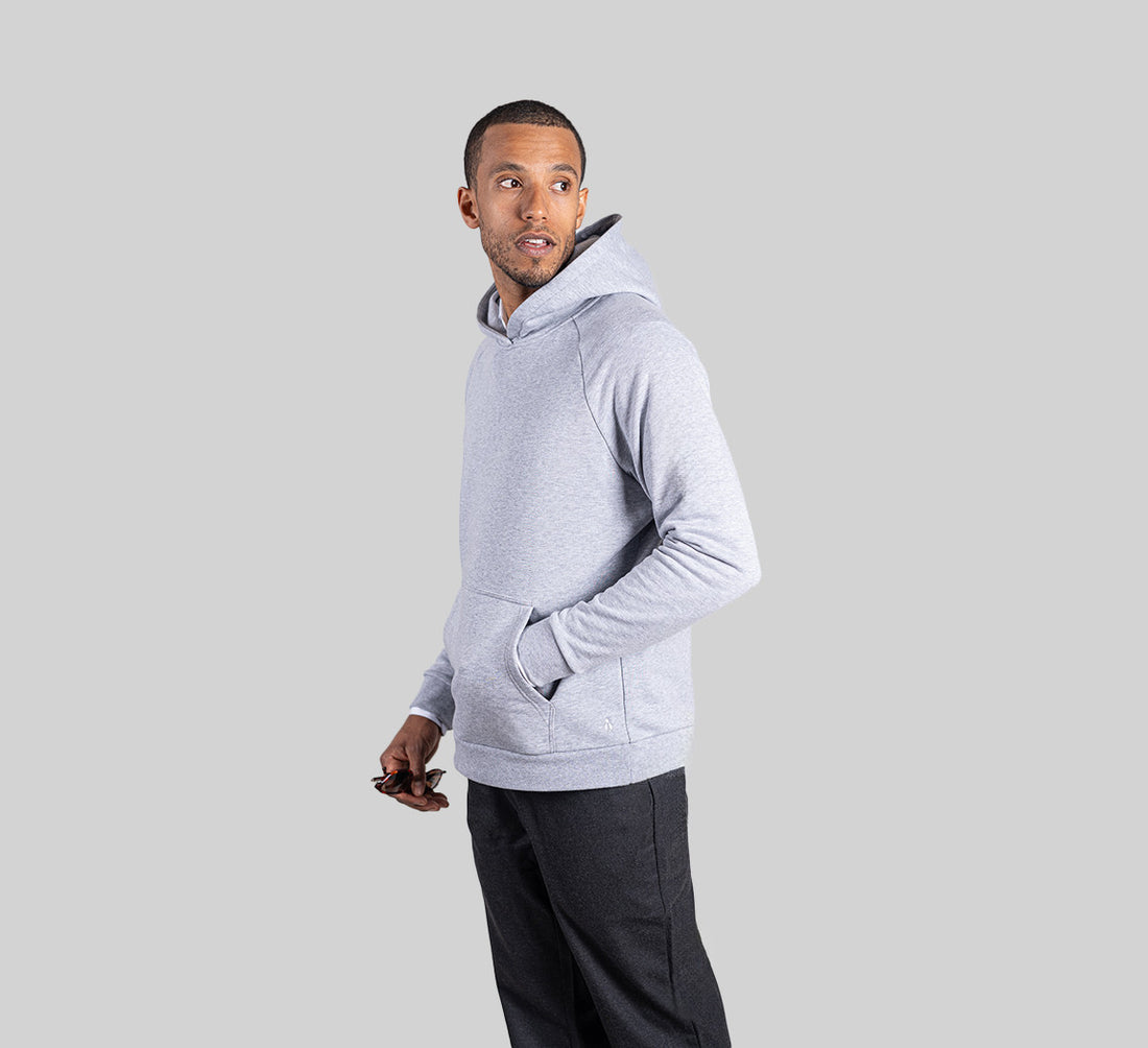 ESSENTIAL MERINO HOODIE Gris Clair 
