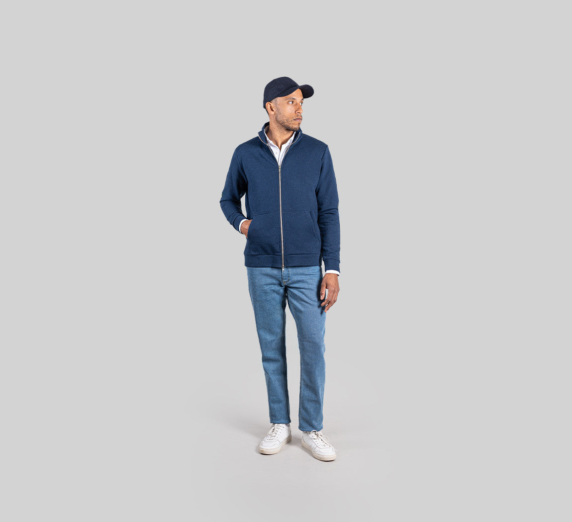 ESSENTIAL MERINO JACKET Bleu Chic 