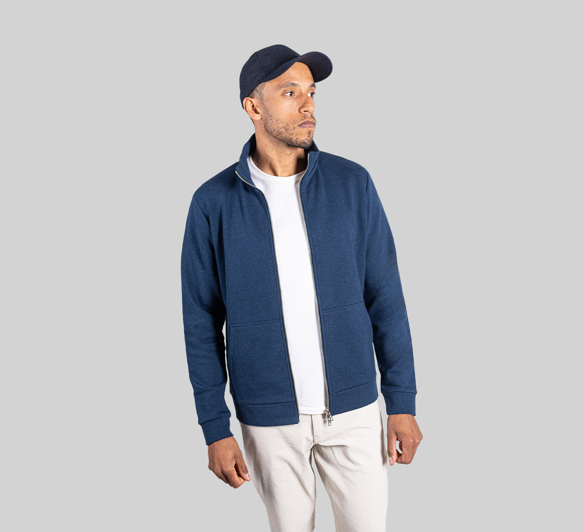 ESSENTIAL MERINO JACKET Bleu Chic 