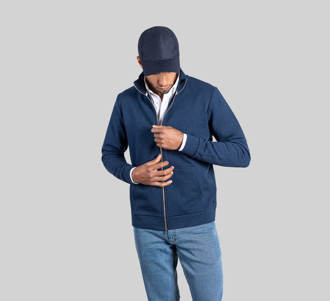 ESSENTIAL MERINO JACKET Bleu Chic 