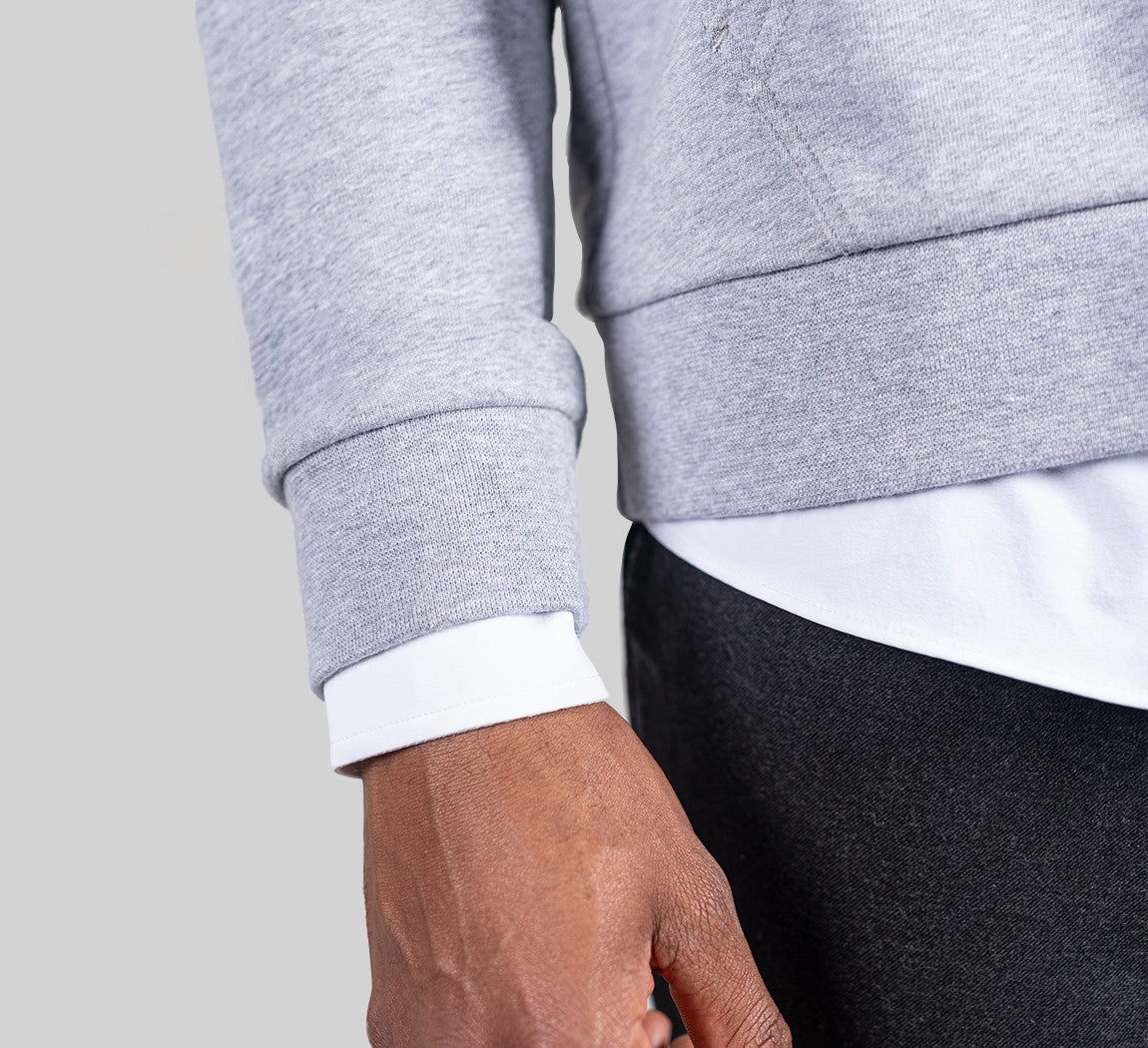 ESSENTIAL MERINO ZIP HOODIE Gris Clair 
