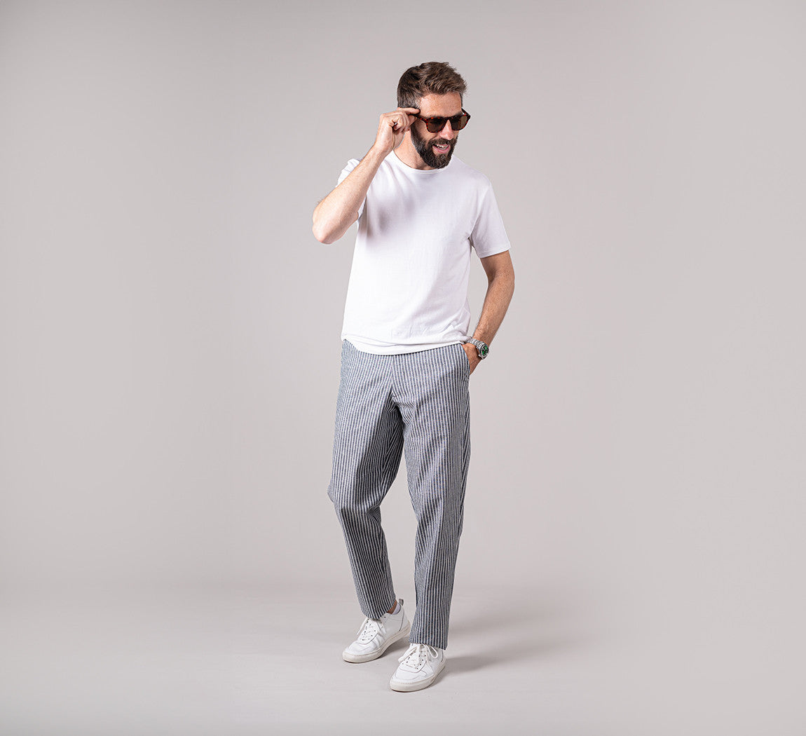 HEMP PANTS Dark Stripes 