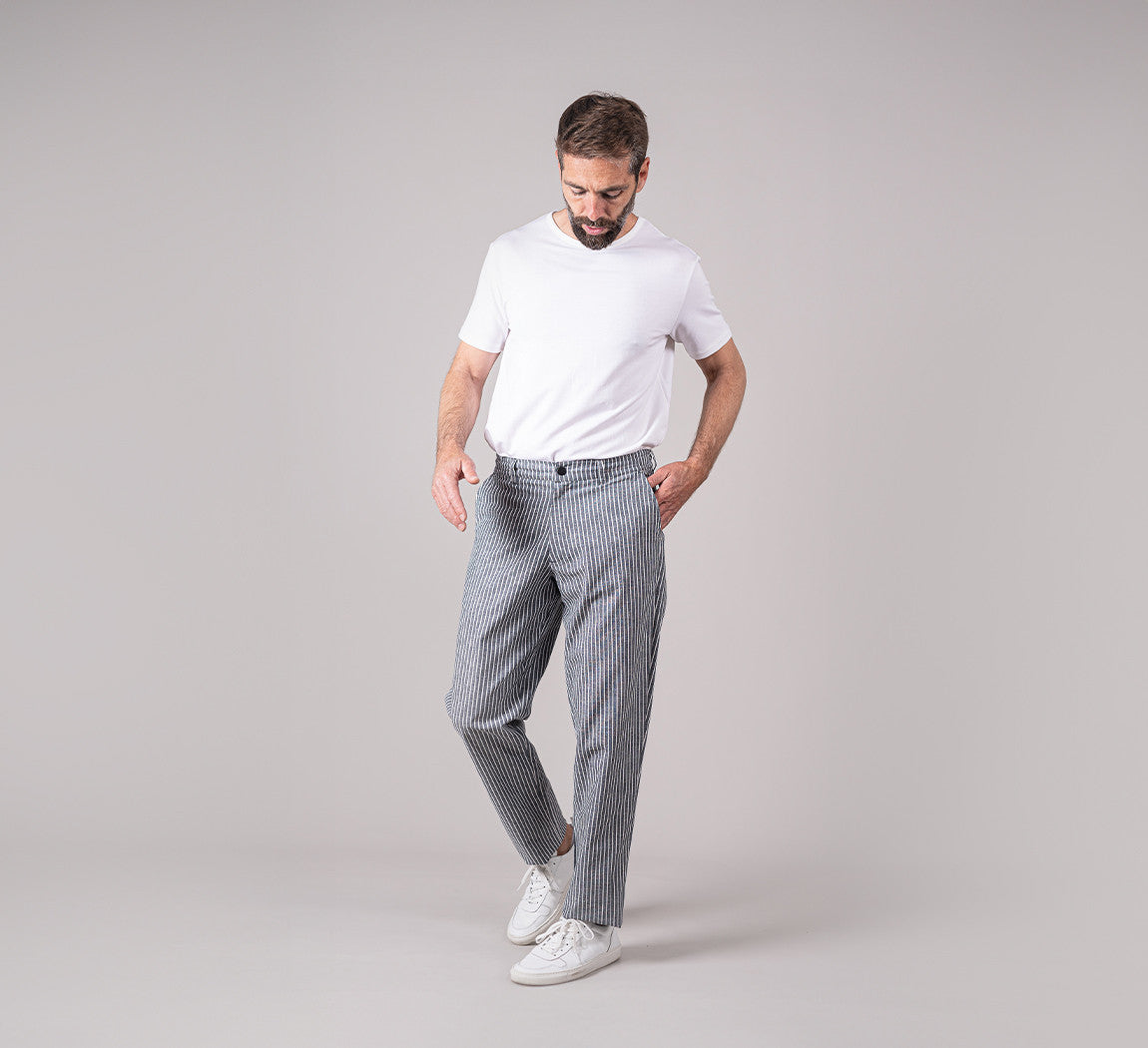 HEMP PANTS Dark Stripes 