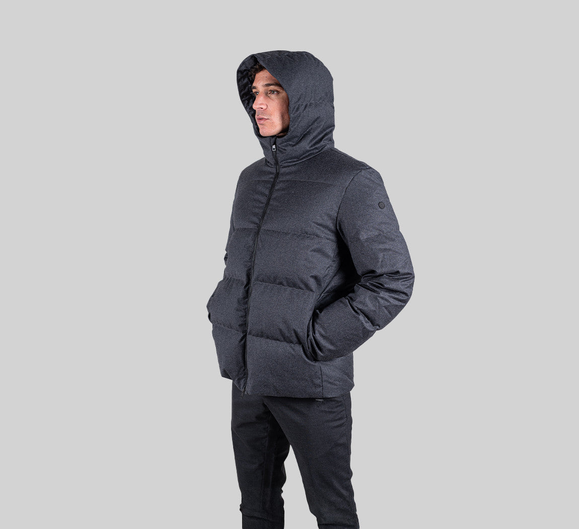 HYBRID MERINO DOWN Gris Anthracite 