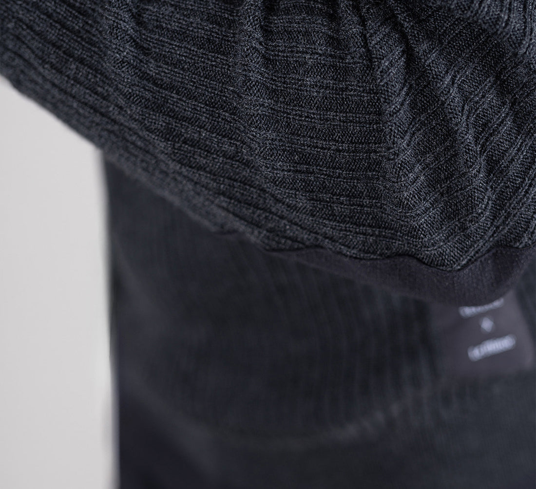 HYBRID MERINO PULLOVER Gris Anthracite 