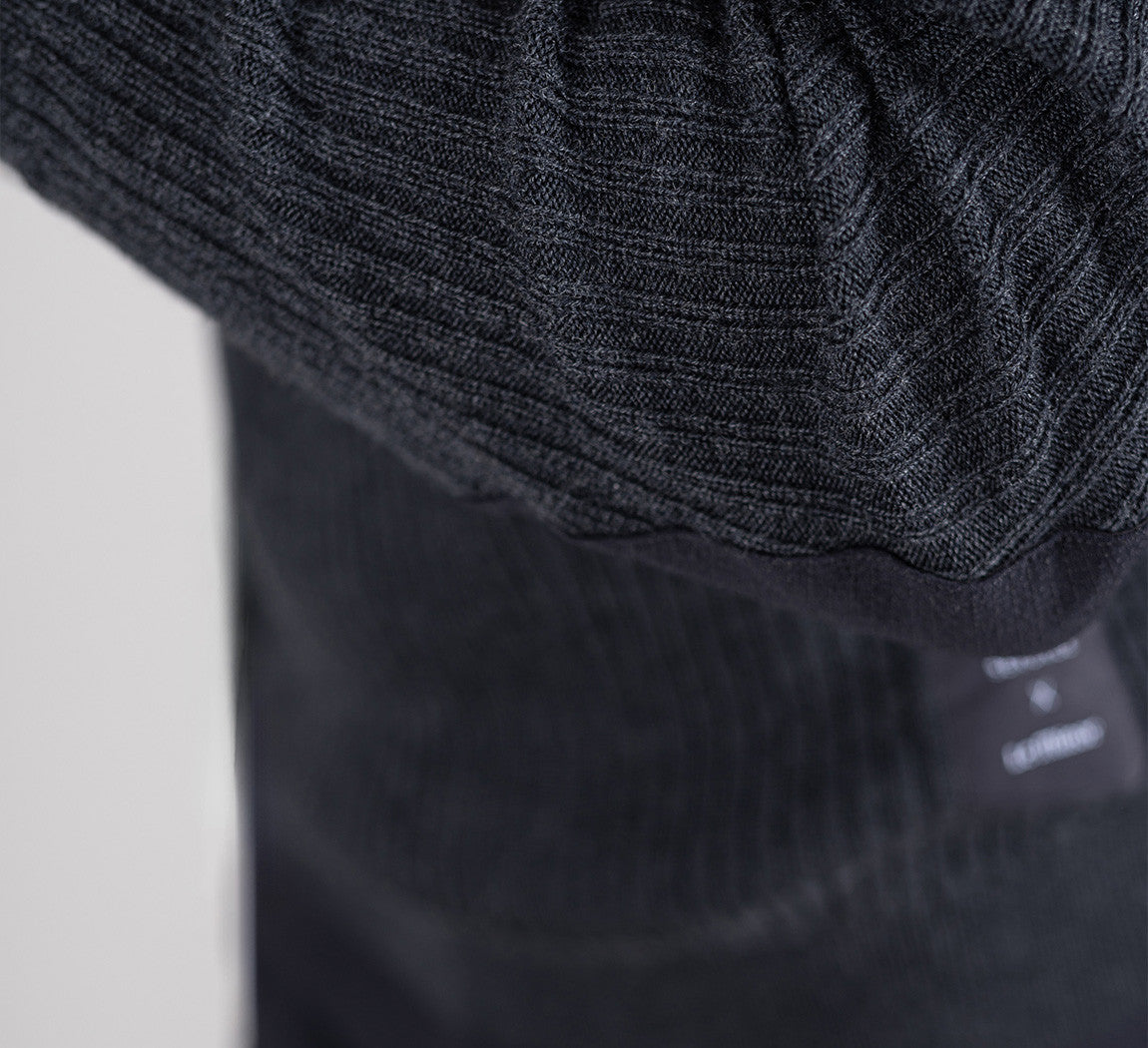 HYBRID MERINO PULLOVER Gris Anthracite 