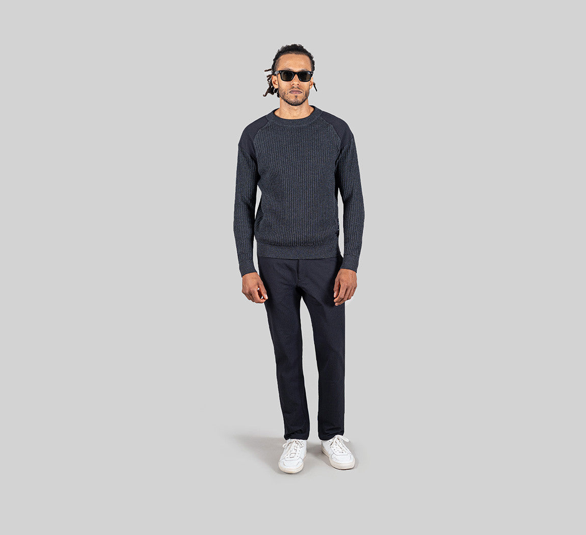 HYBRID MERINO PULLOVER Gris Anthracite 