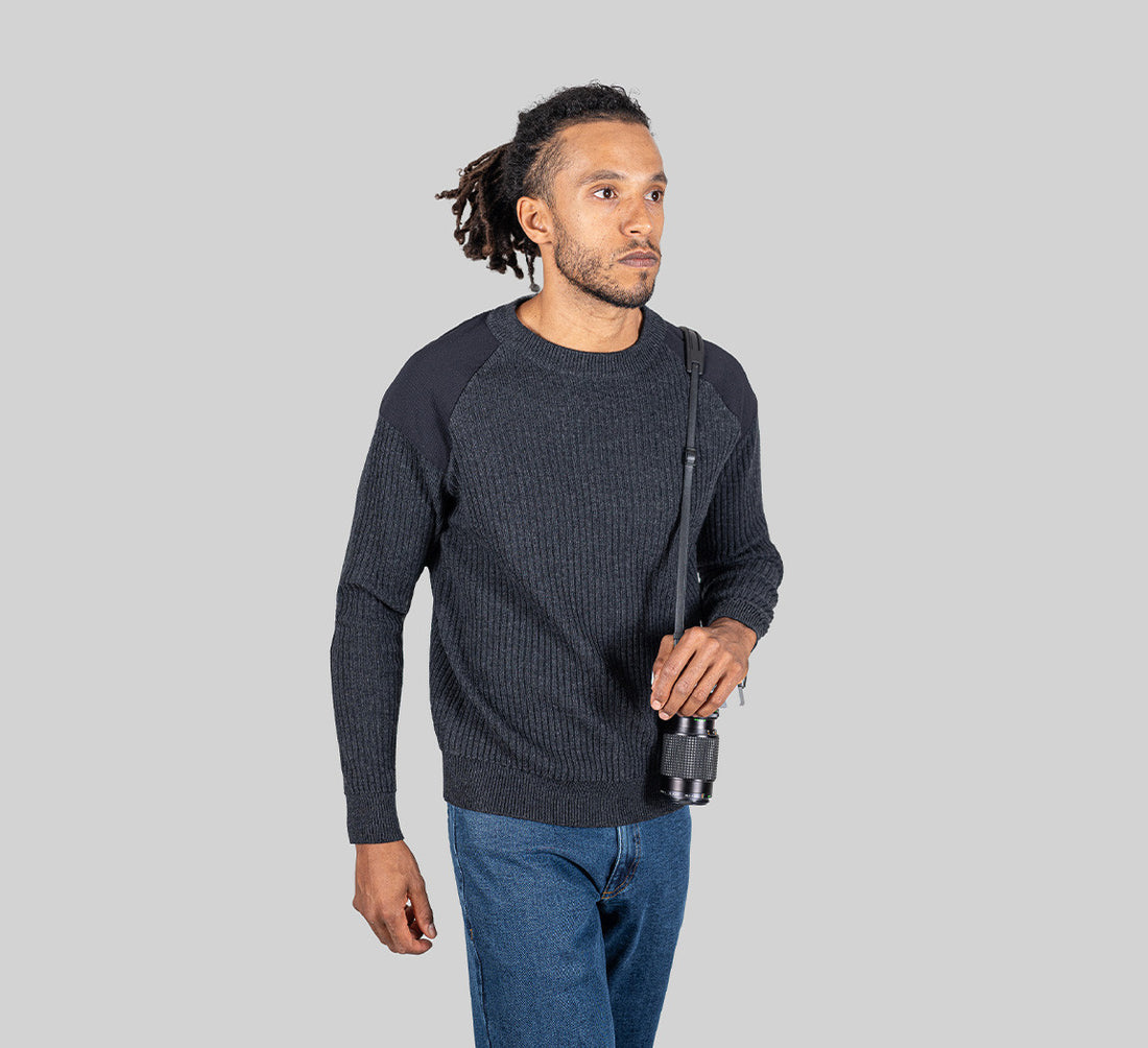 HYBRID MERINO PULLOVER Gris Anthracite 