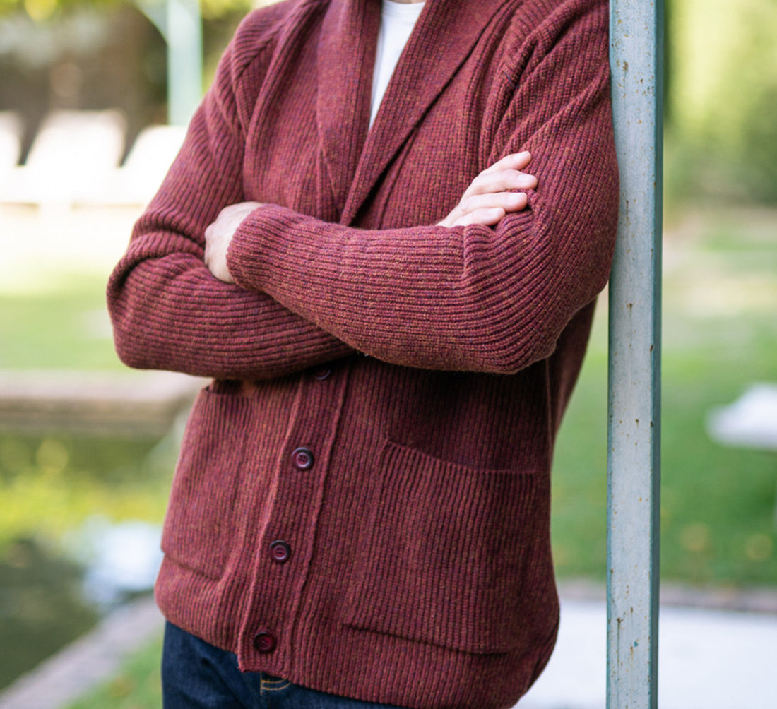LAMBSWOOL CARDIGAN Bordeaux 