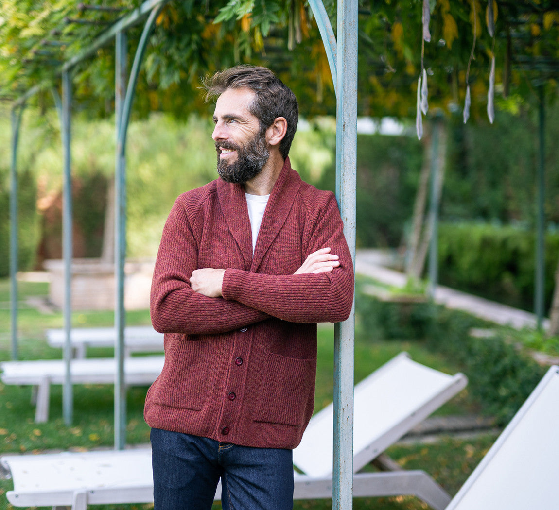 LAMBSWOOL CARDIGAN Bordeaux 