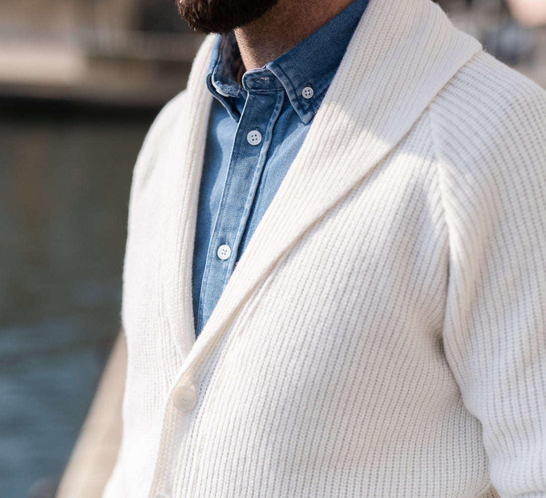LAMBSWOOL CARDIGAN Blanc 