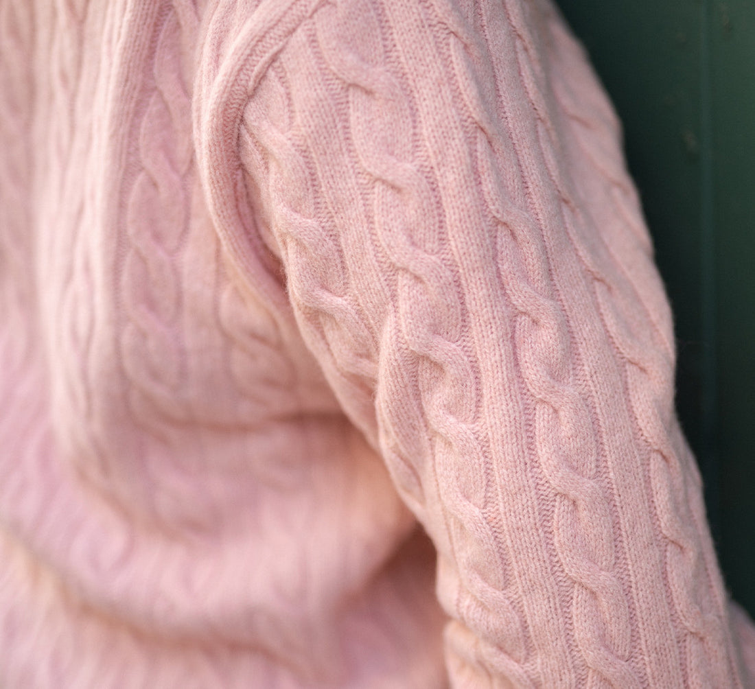 LAMBSWOOL CABLE PULLOVER Rose 