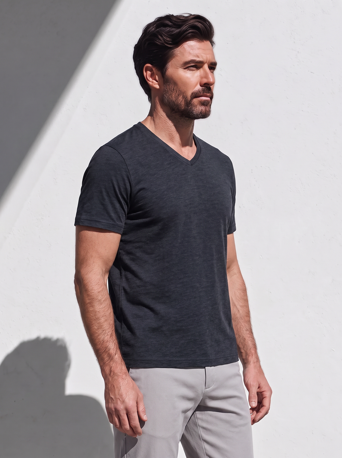 PERFORMANCE MERINO V-NECK bleu chic 