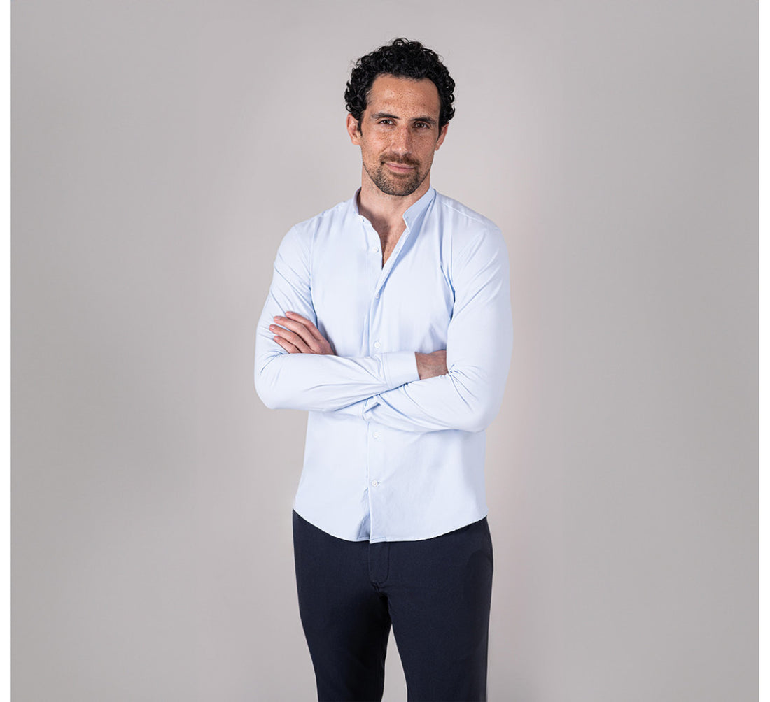 MAO STRETCH SHIRT Bleu Ciel 