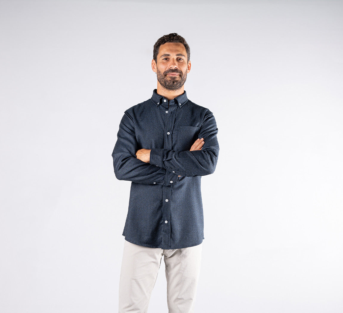 MERINO FLANNEL SHIRT Bleu Chic 