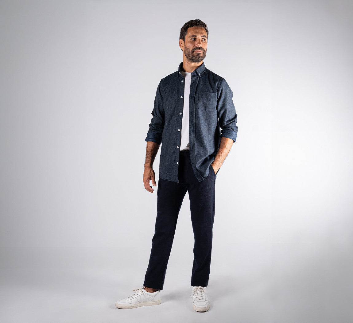 MERINO FLANNEL SHIRT Bleu Chic 