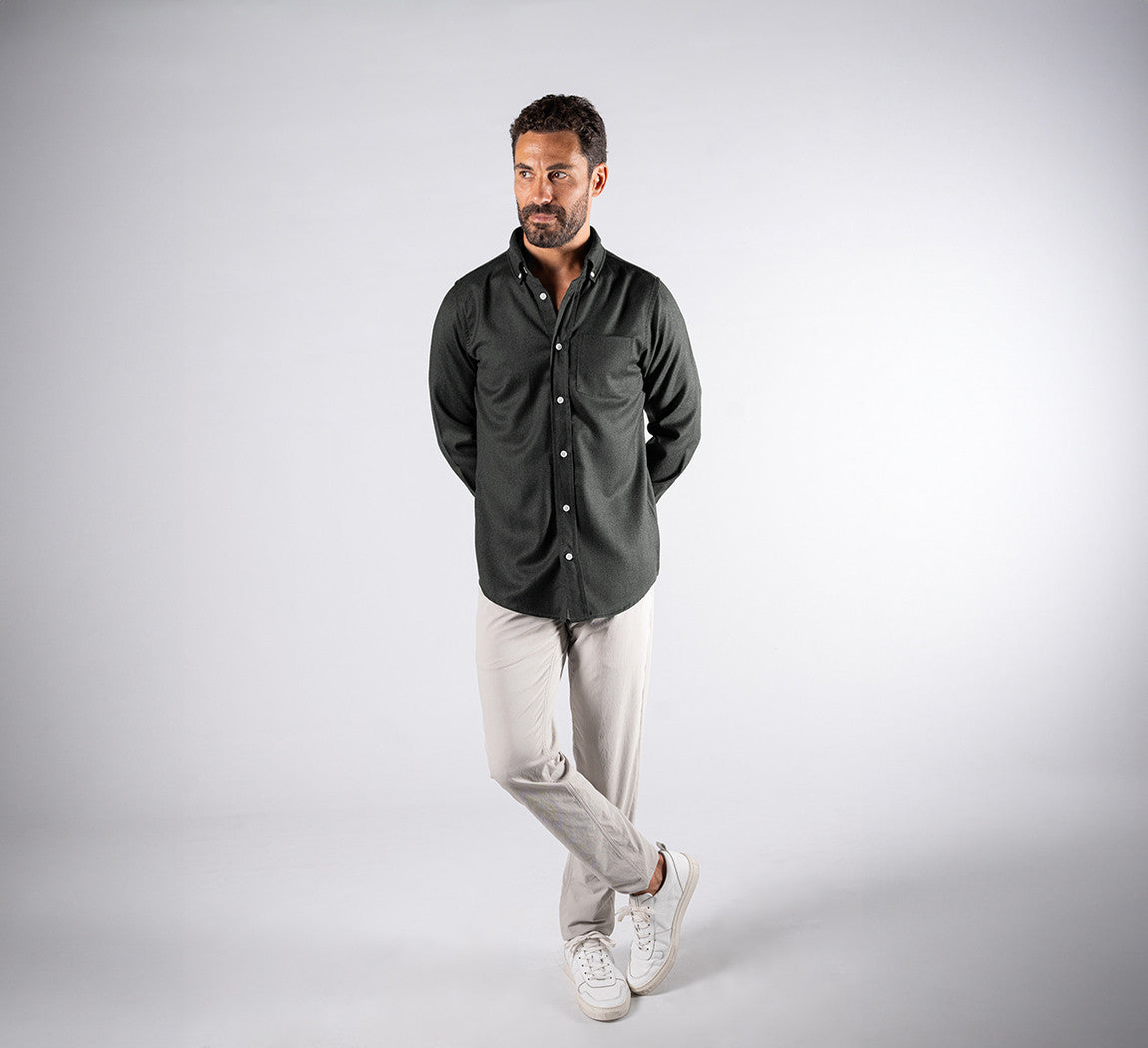 MERINO FLANNEL SHIRT Kaki 
