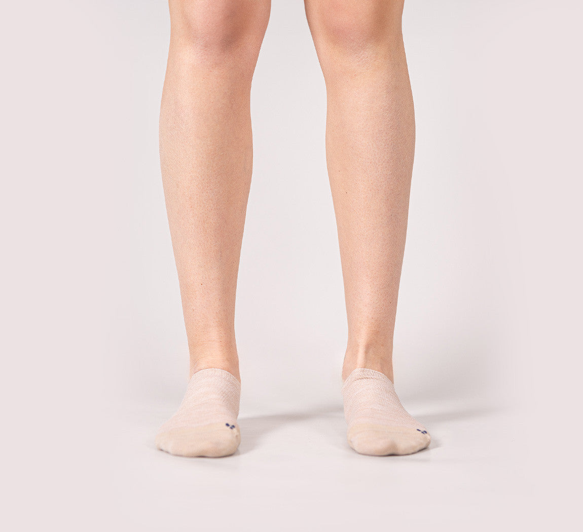 MERINO NO SHOW SOCKS Beige 