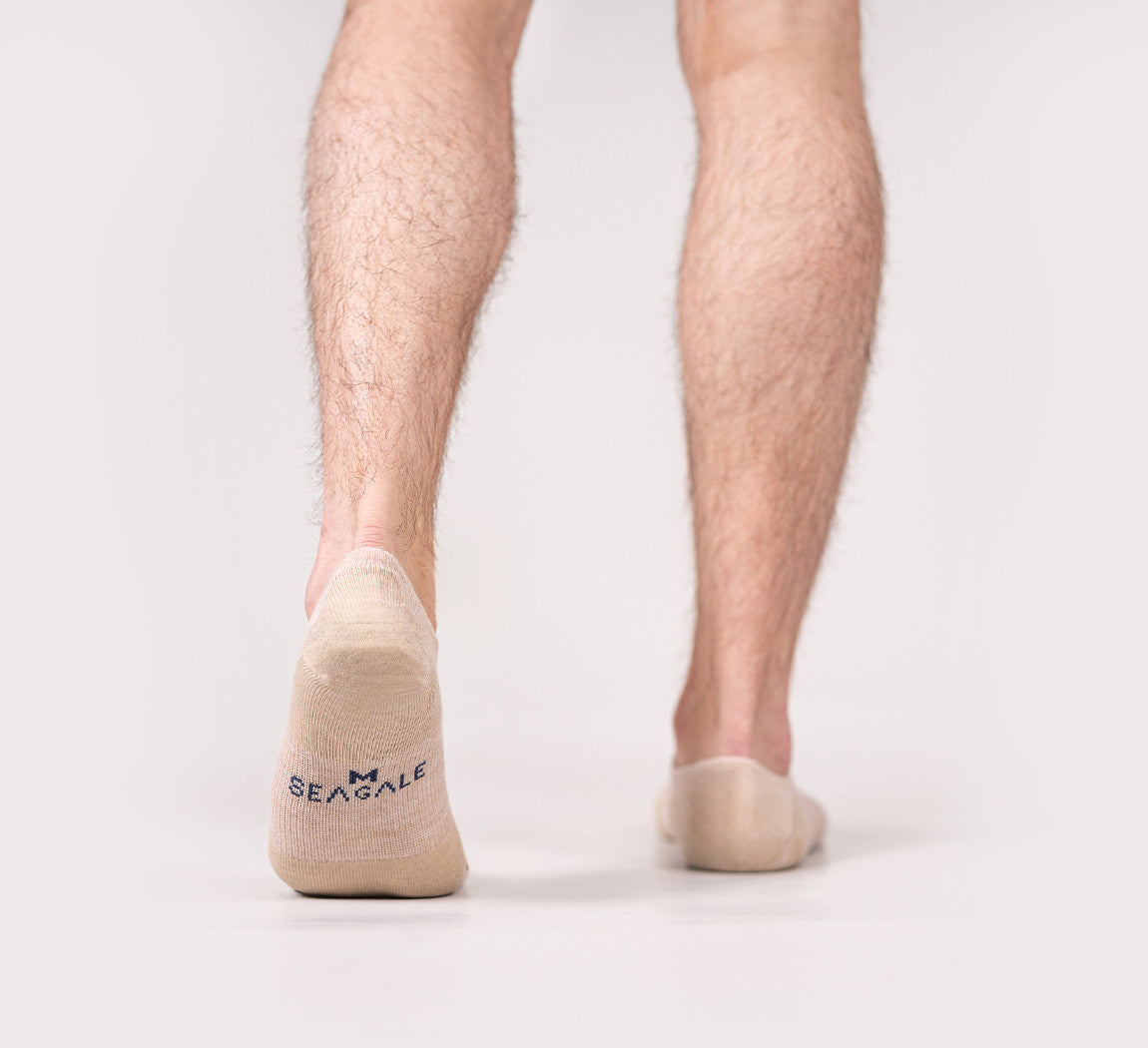 MERINO NO SHOW SOCKS Beige 