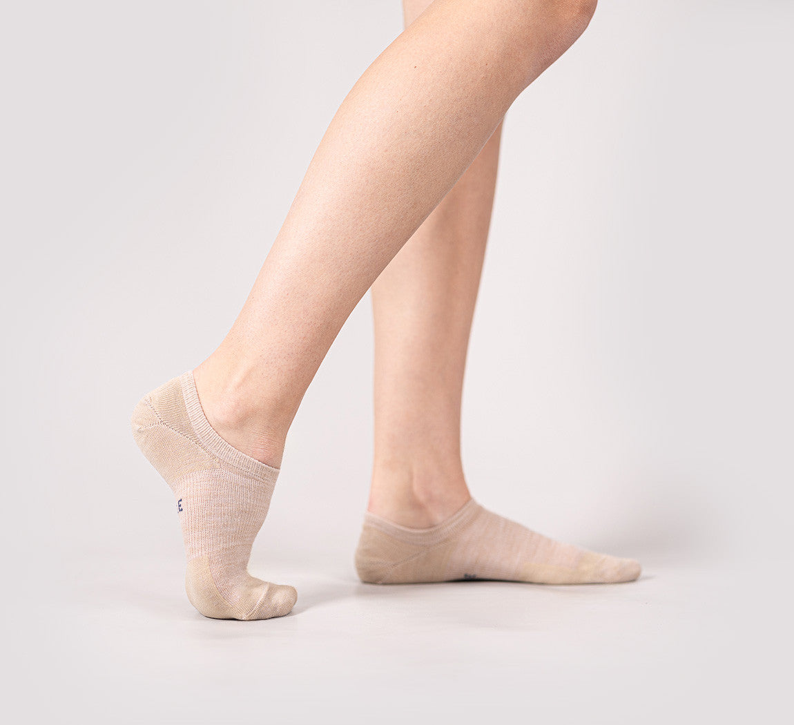MERINO NO SHOW SOCKS Beige 