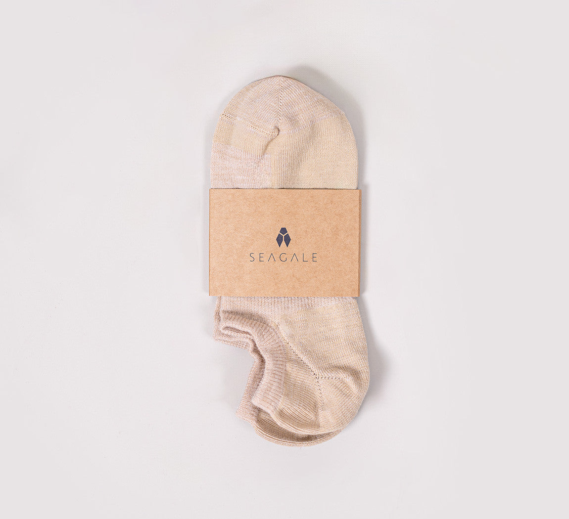 MERINO NO SHOW SOCKS Beige 