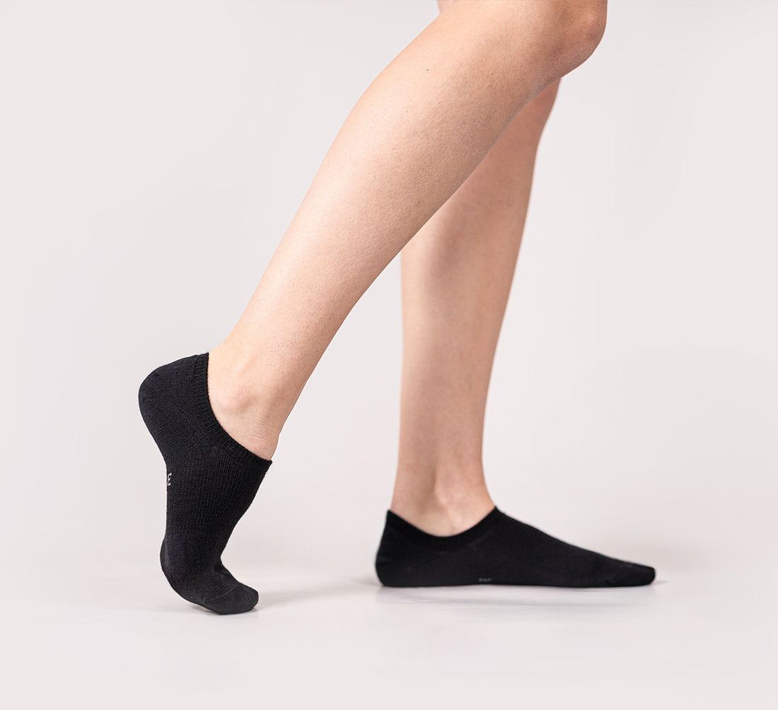 MERINO NO SHOW SOCKS Noir 