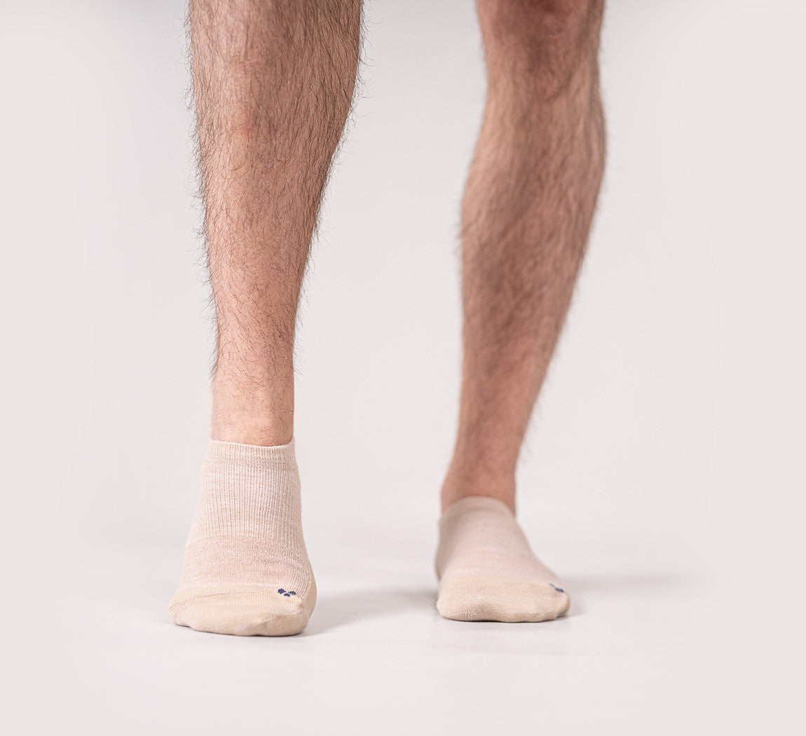 MERINO NO SHOW SOCKS Beige 
