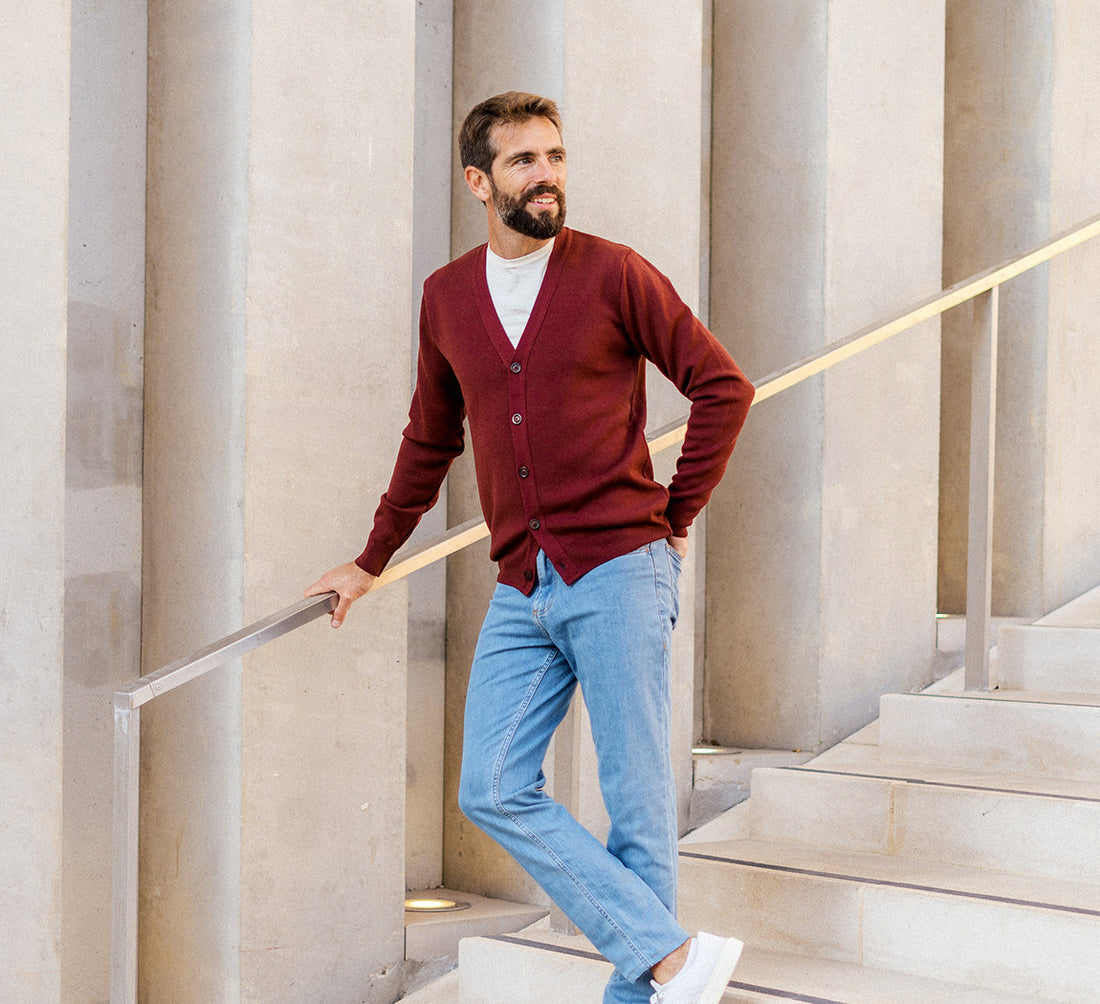 MERINO TENCEL CARDIGAN Bordeaux 