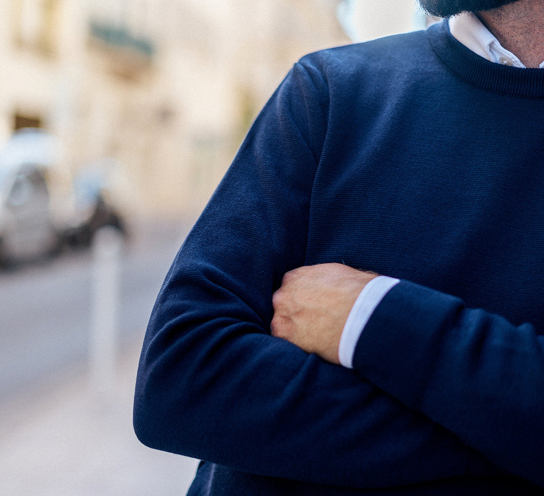 MERINO TENCEL PULLOVER Bleu Chic 