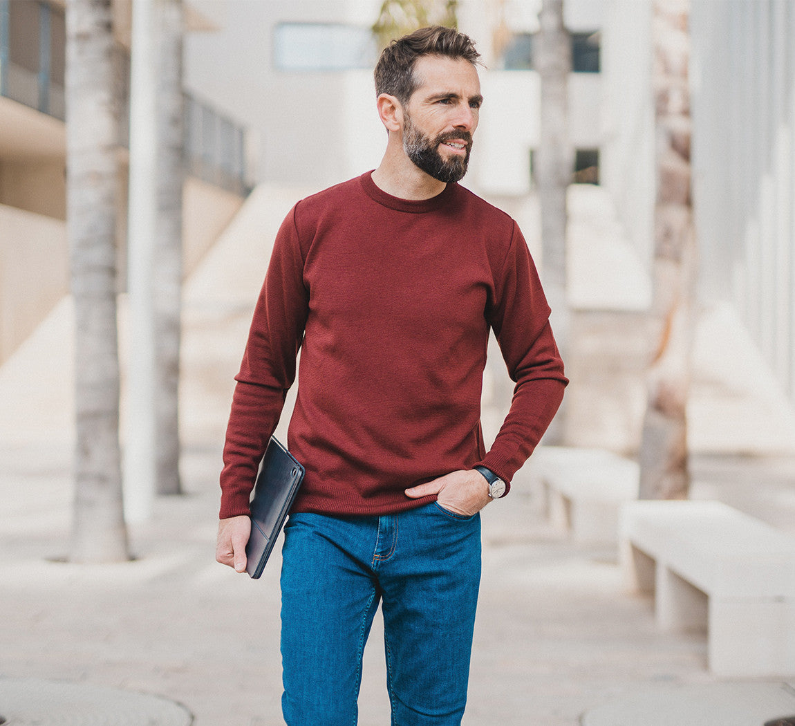 MERINO TENCEL PULLOVER Bordeaux 