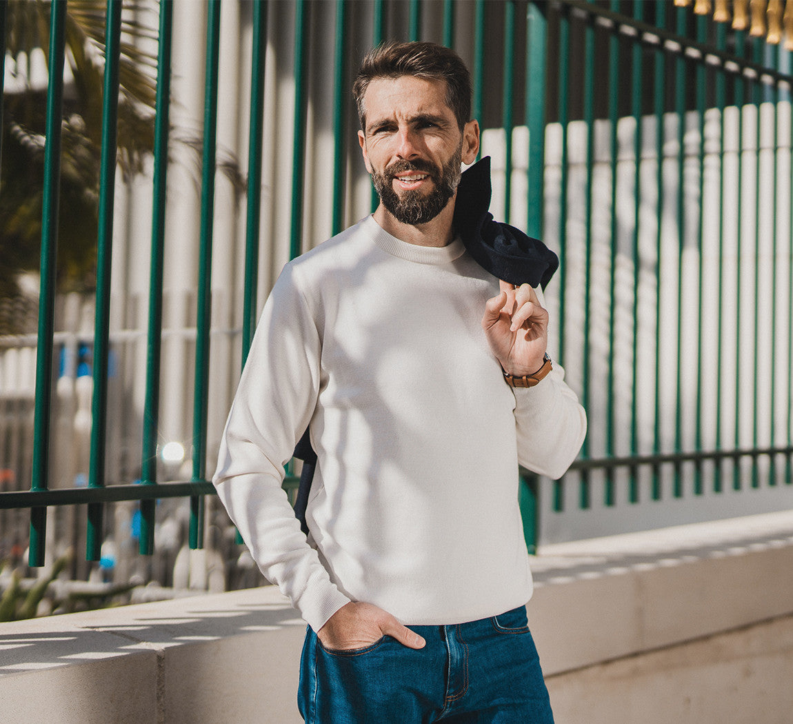 MERINO TENCEL PULLOVER Blanc 