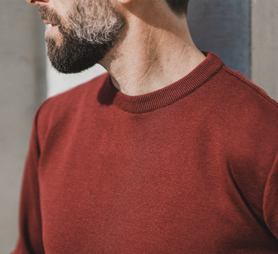 MERINO TENCEL PULLOVER Bordeaux 