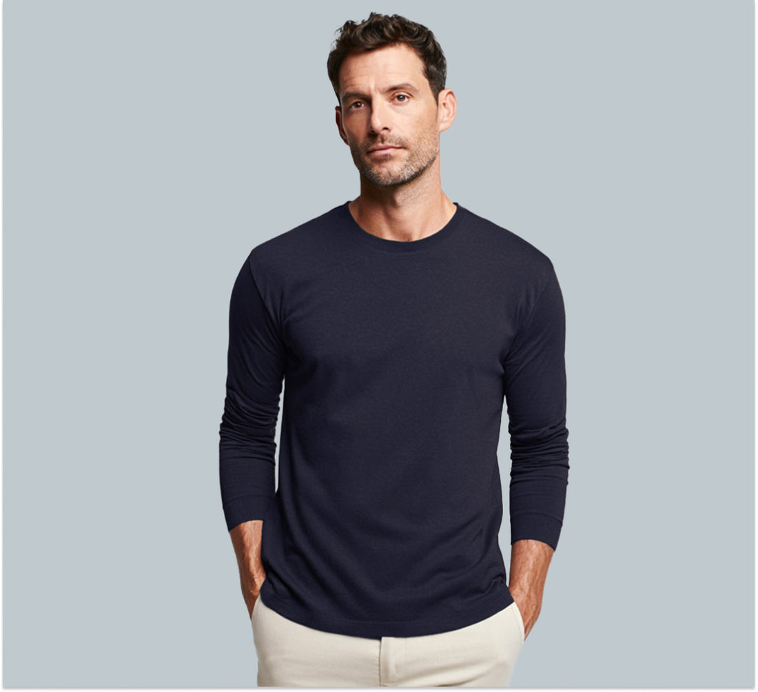 PERFORMANCE MERINO LONG SLEEVES T-SHIRT Bleu Chic