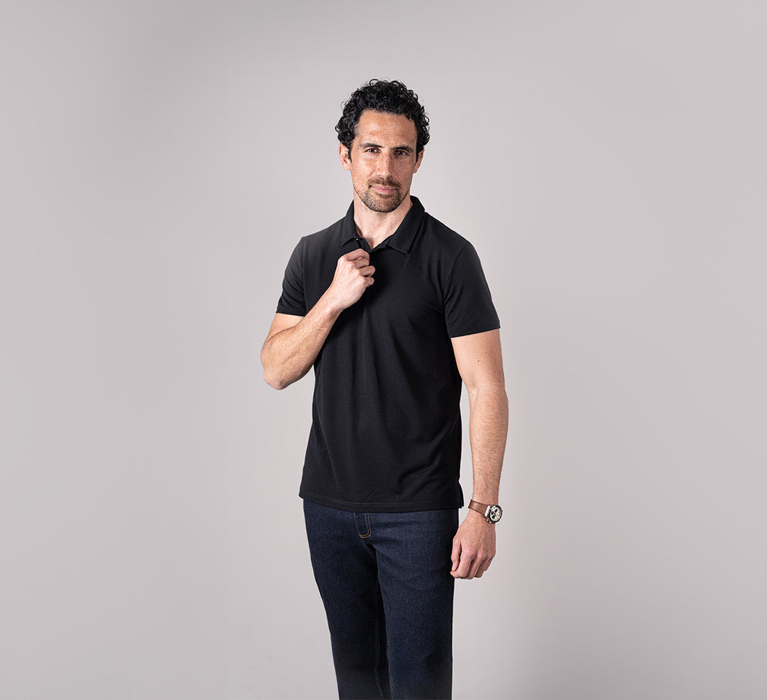 PIQUÉ MERINO POLO Noir 