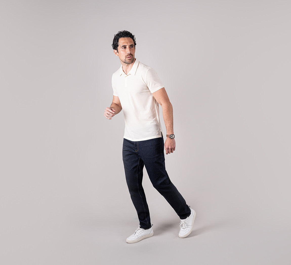 PIQUÉ MERINO POLO Ivoire 