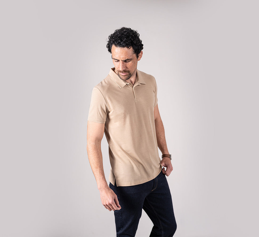 PIQUÉ MERINO POLO Sable 