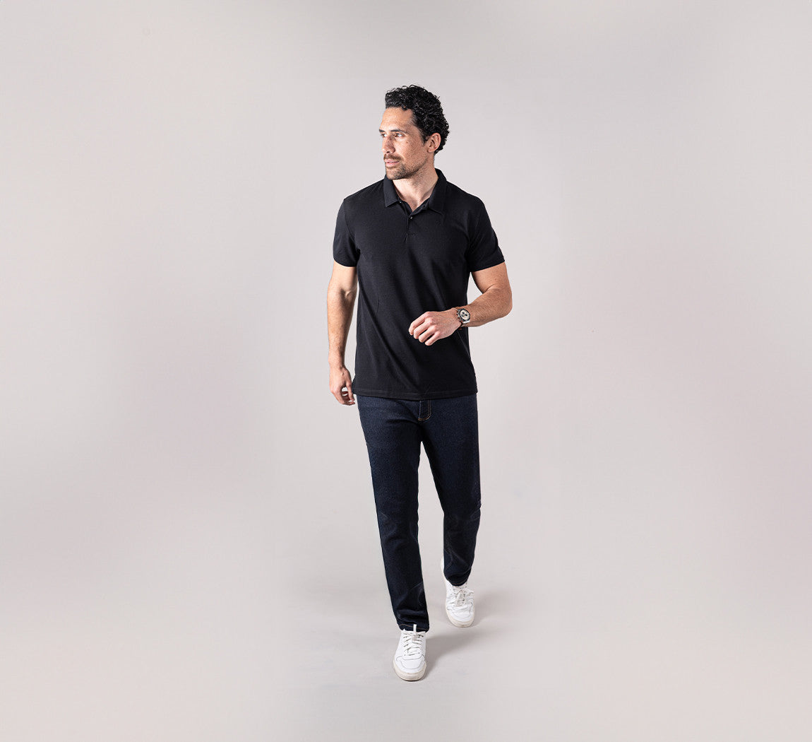 PIQUÉ MERINO POLO Noir 