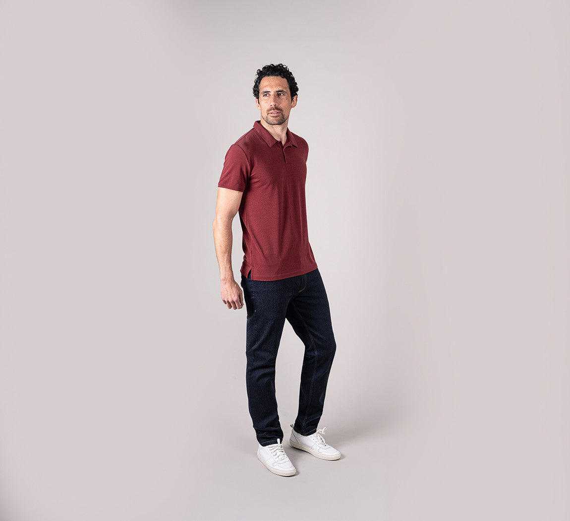 PIQUÉ MERINO POLO Bordeaux 