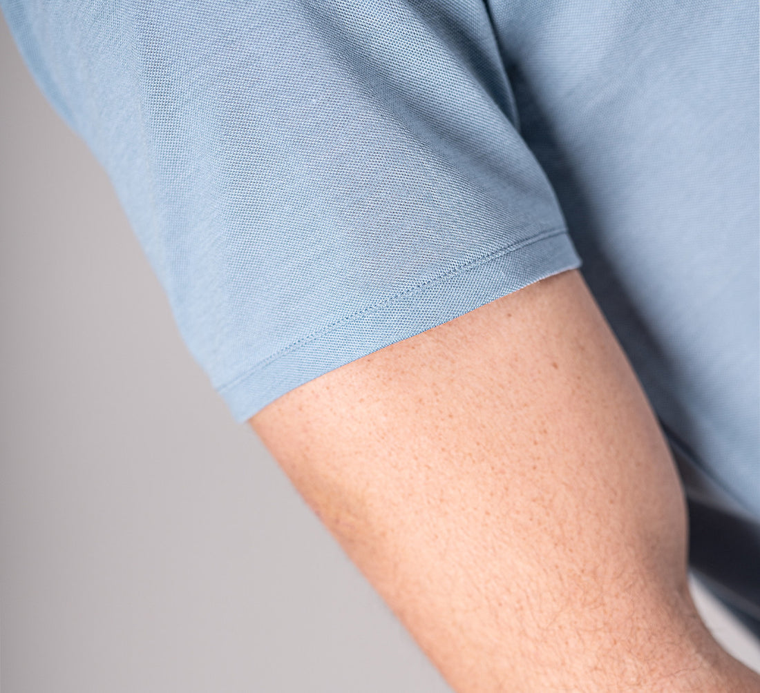 PIQUÉ MERINO POLO Bleu Ciel 