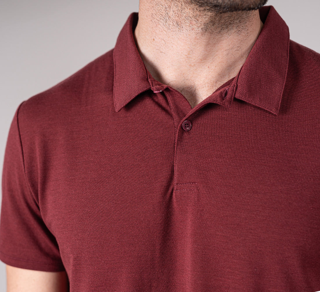 PIQUÉ MERINO POLO Bordeaux 