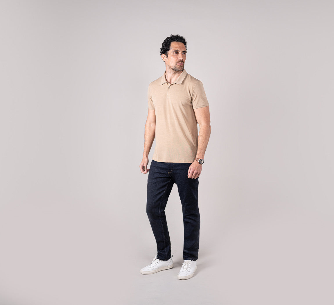 PIQUÉ MERINO POLO Sable 