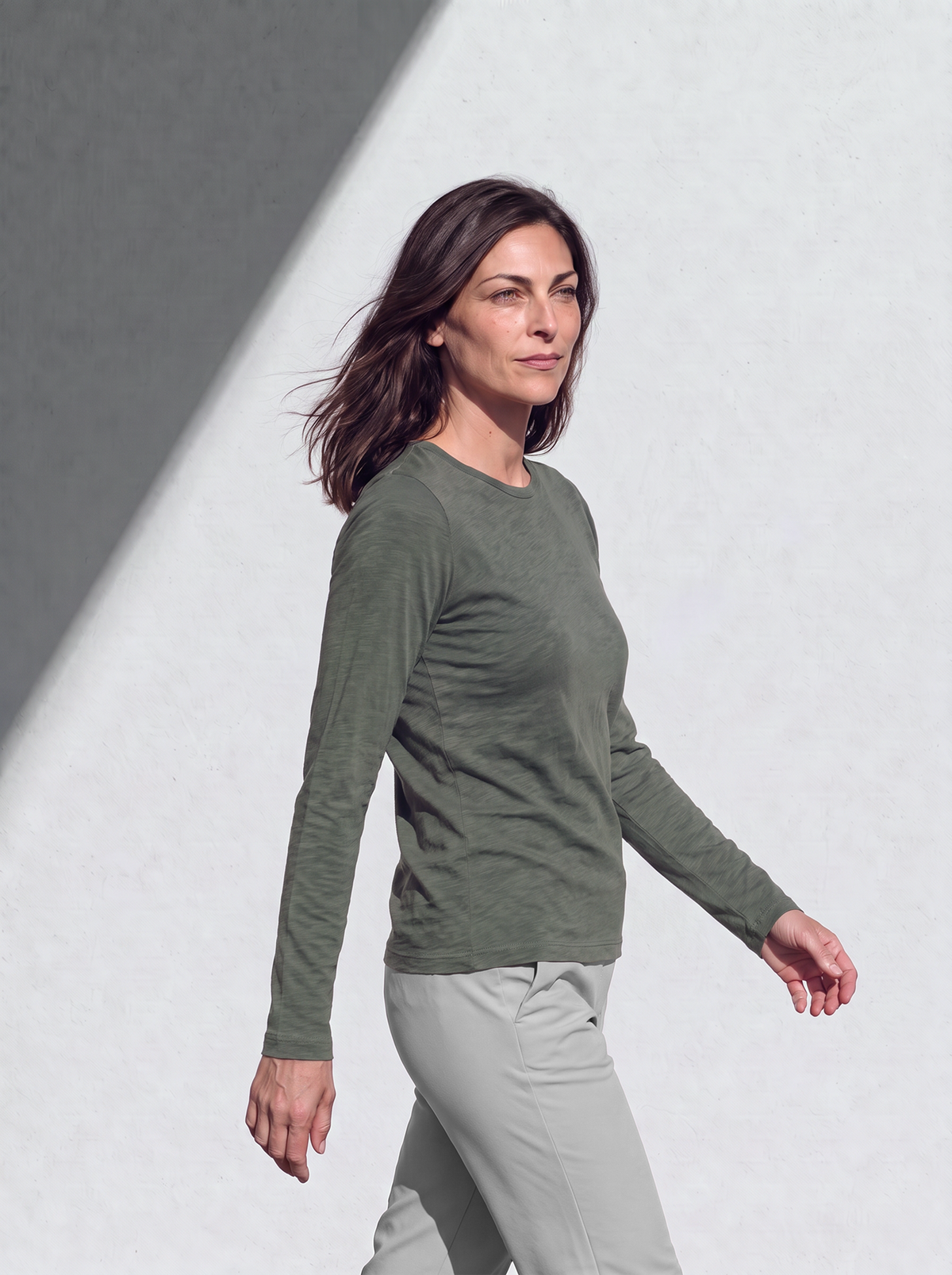 WOMAN PERFORMANCE MERINO LONG SLEEVES T-SHIRT vert de gris 