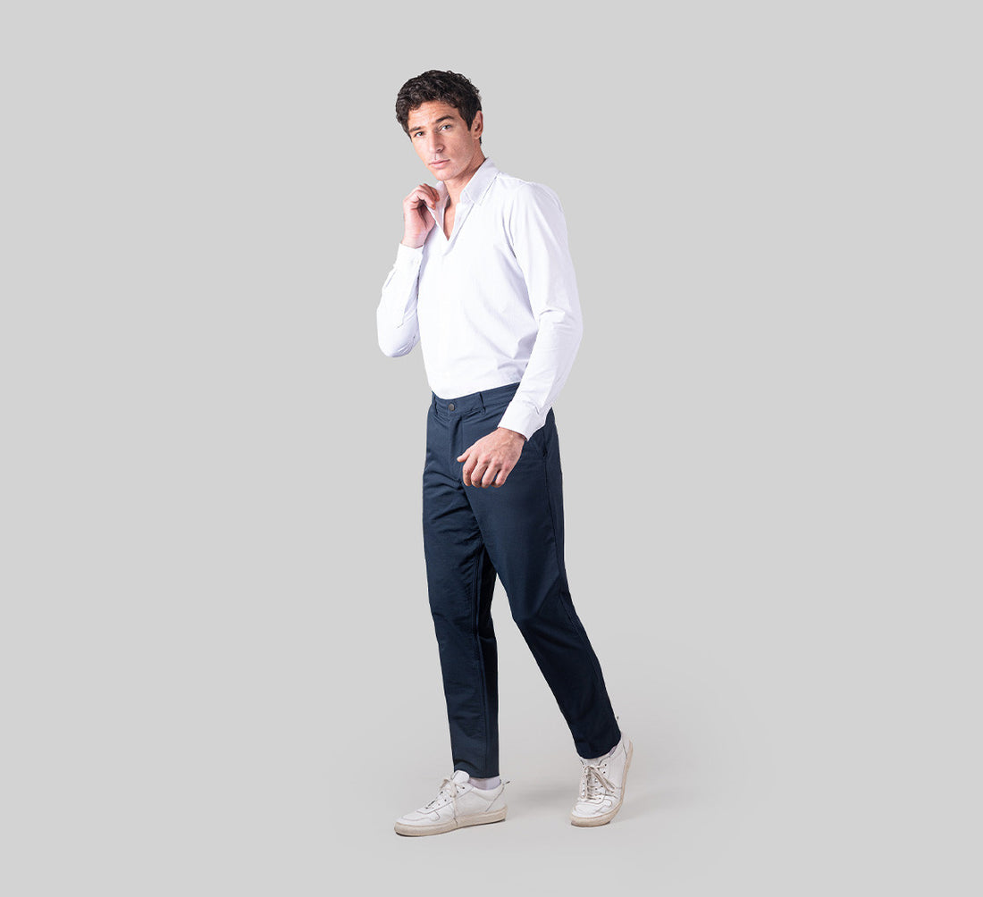 POWER MERINO CHINOS Bleu Chic 