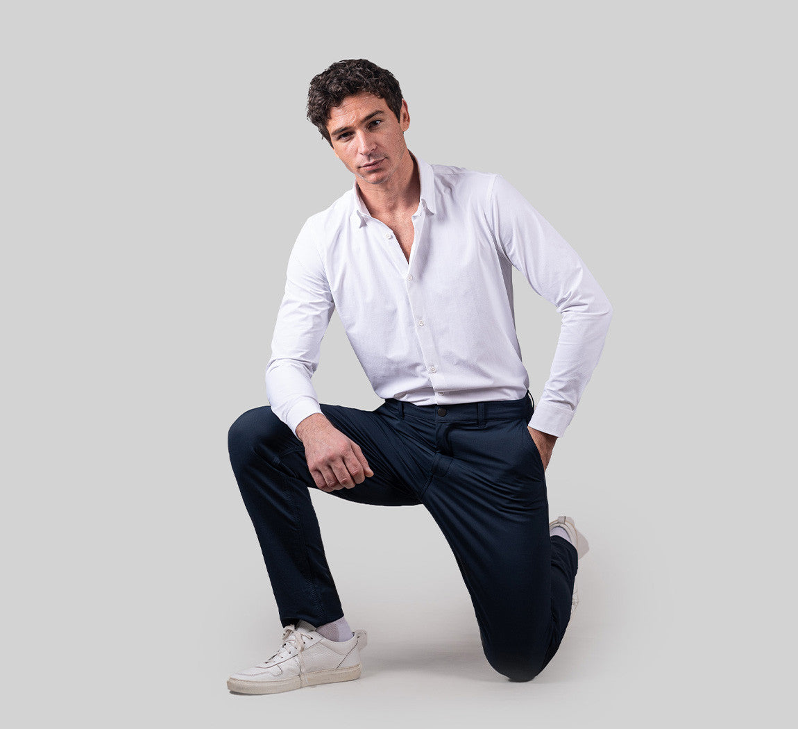 POWER MERINO CHINOS Bleu Chic 