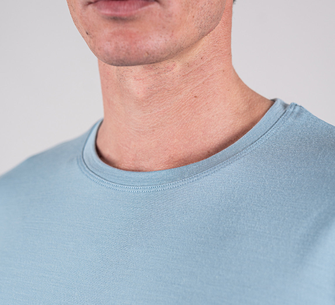 PREMIUM MERINO T-SHIRT Bleu Ciel 