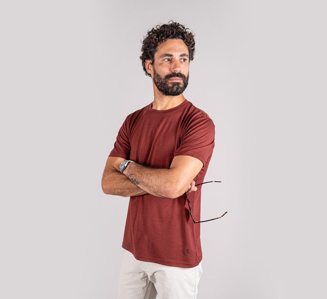 PREMIUM MERINO T-SHIRT Bordeaux 