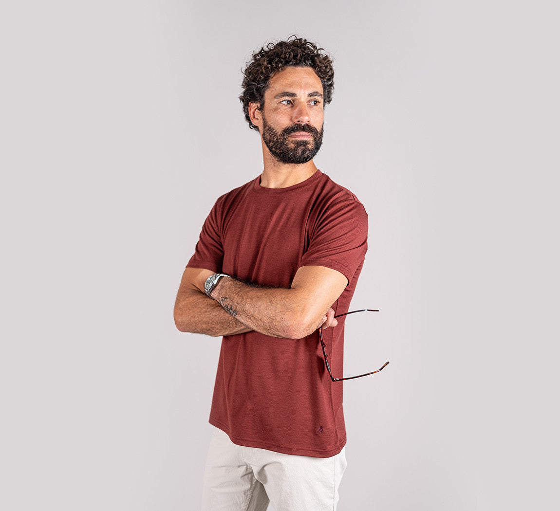 PREMIUM MERINO T-SHIRT Bordeaux 