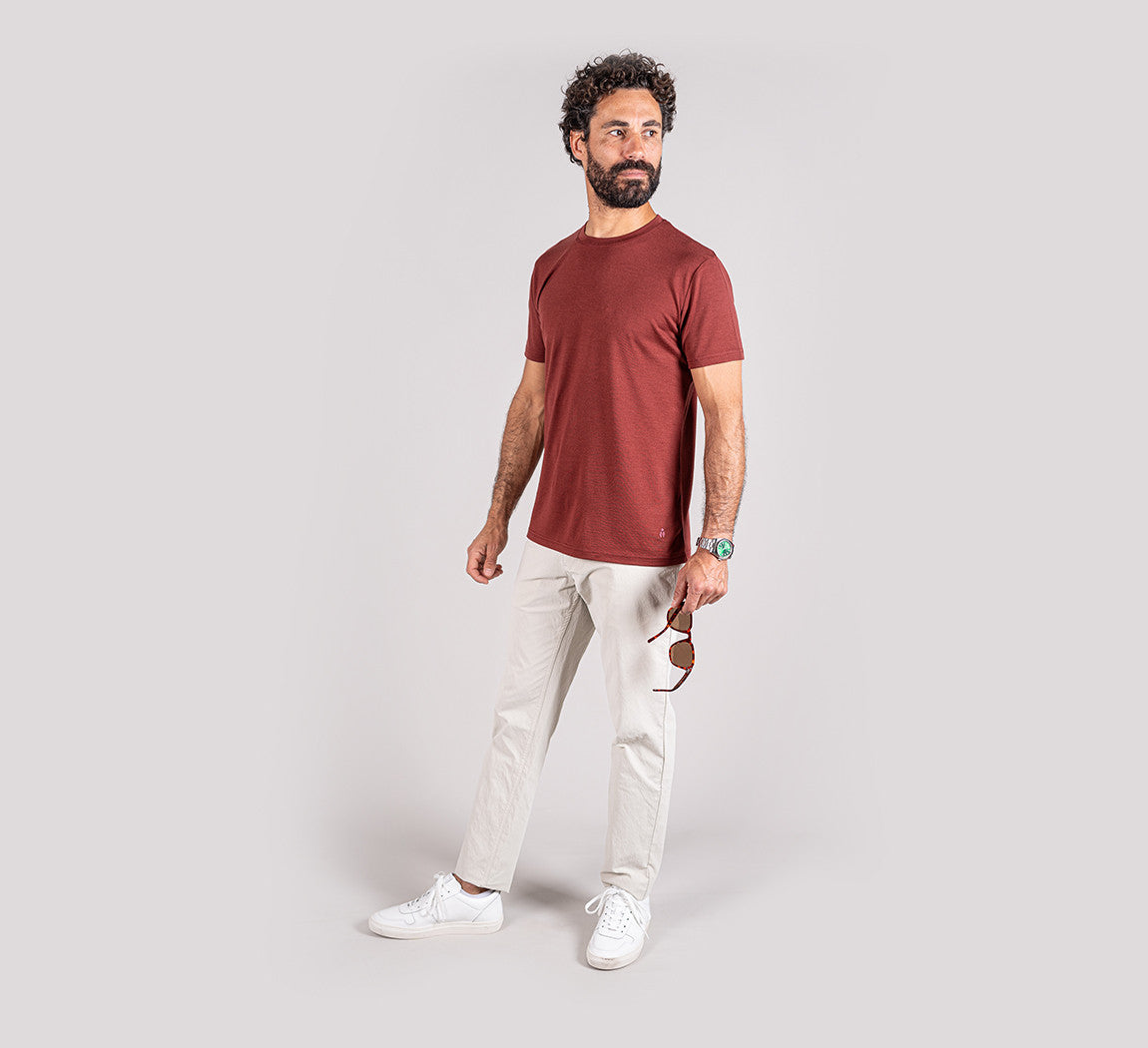 PREMIUM MERINO T-SHIRT Bordeaux 