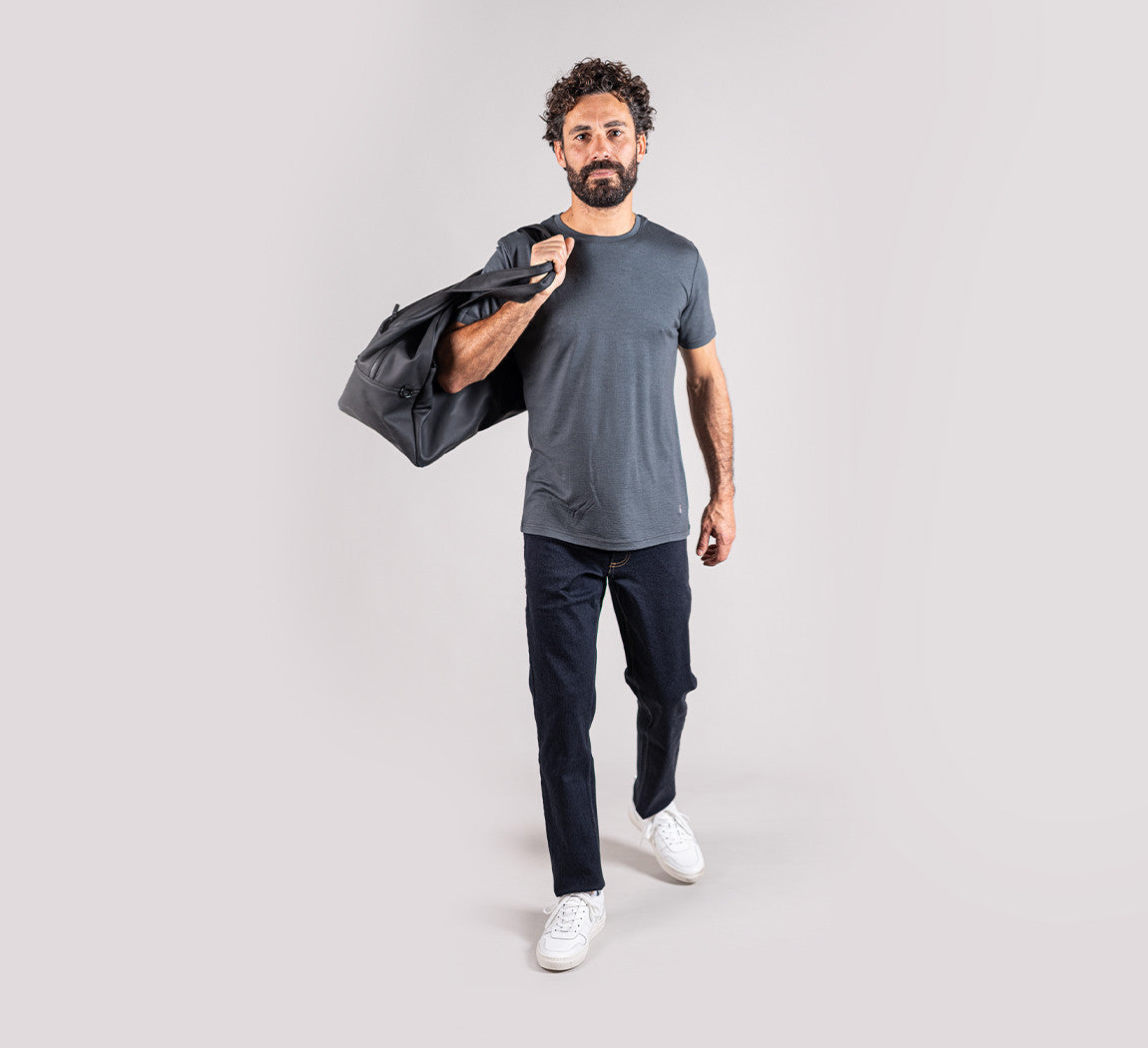 PREMIUM MERINO T-SHIRT Gris Anthracite 